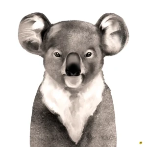 koala fine art print by monica lind minimalist design calm neutral tones