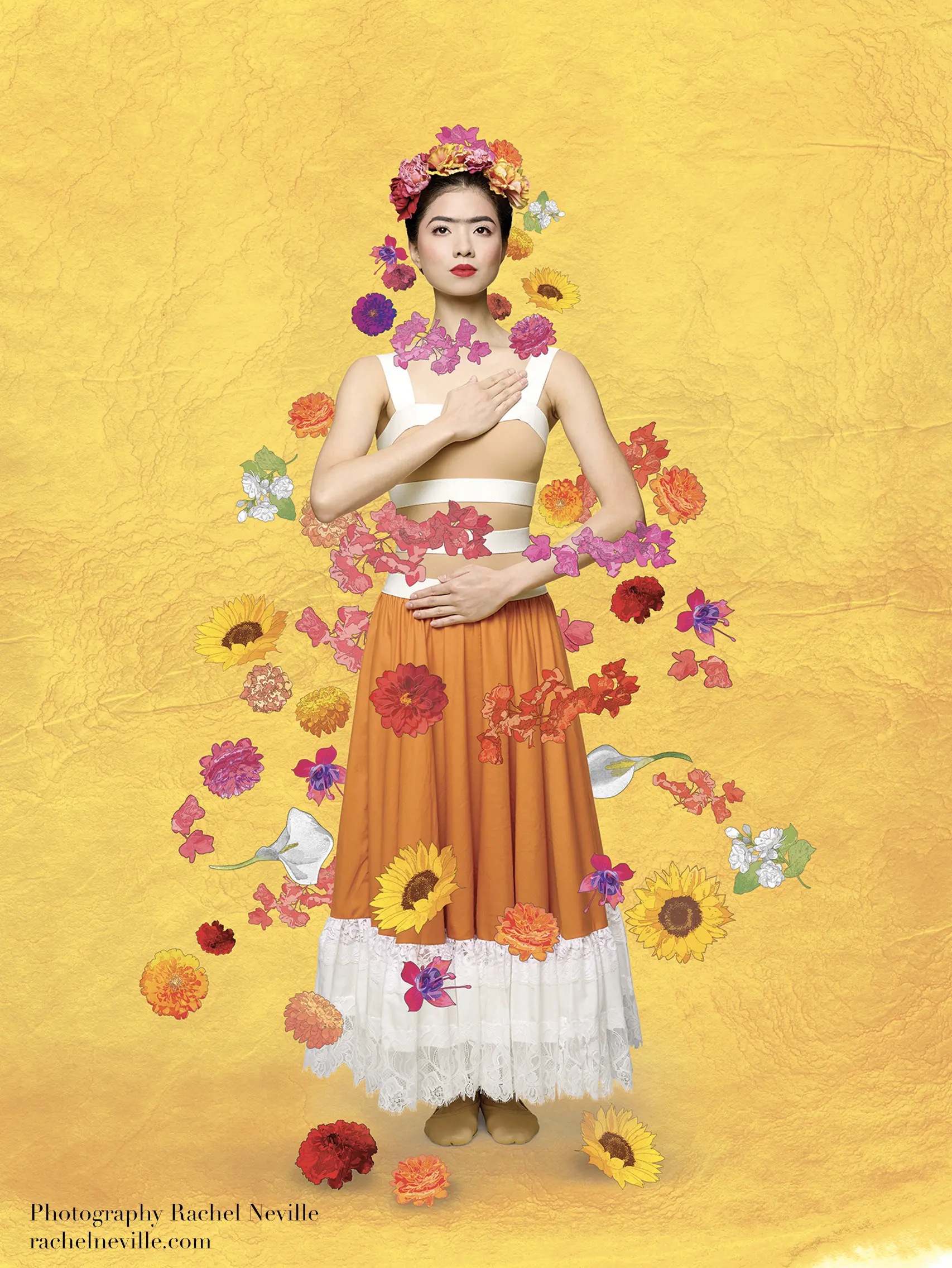 frida ballet campaign season 2025 2026 atlanta ballet flowers and background illustrations by monica lind