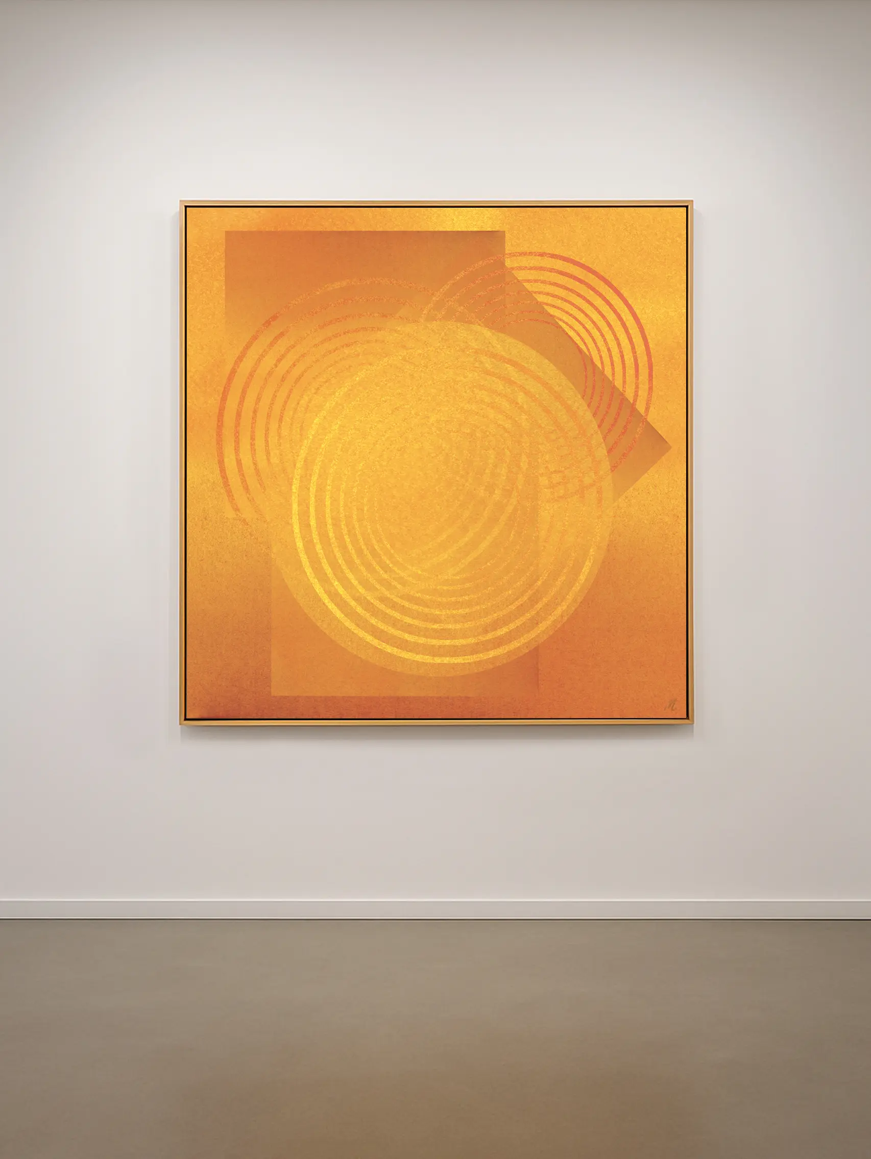 golden hour abstract art print by monica lind square artwork in warm colors