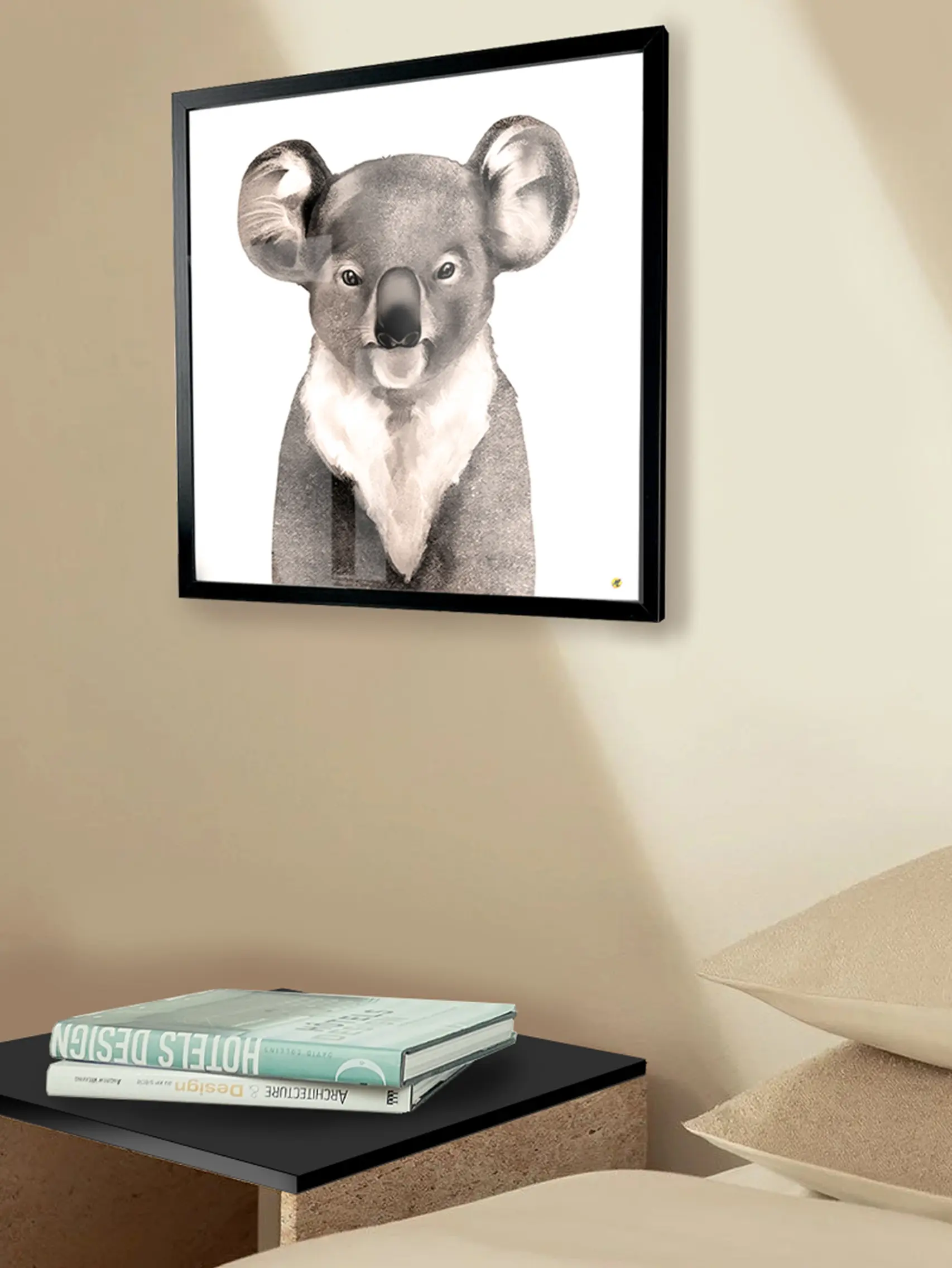 koala black and white animal portrait limited edition fina art print by monica lind