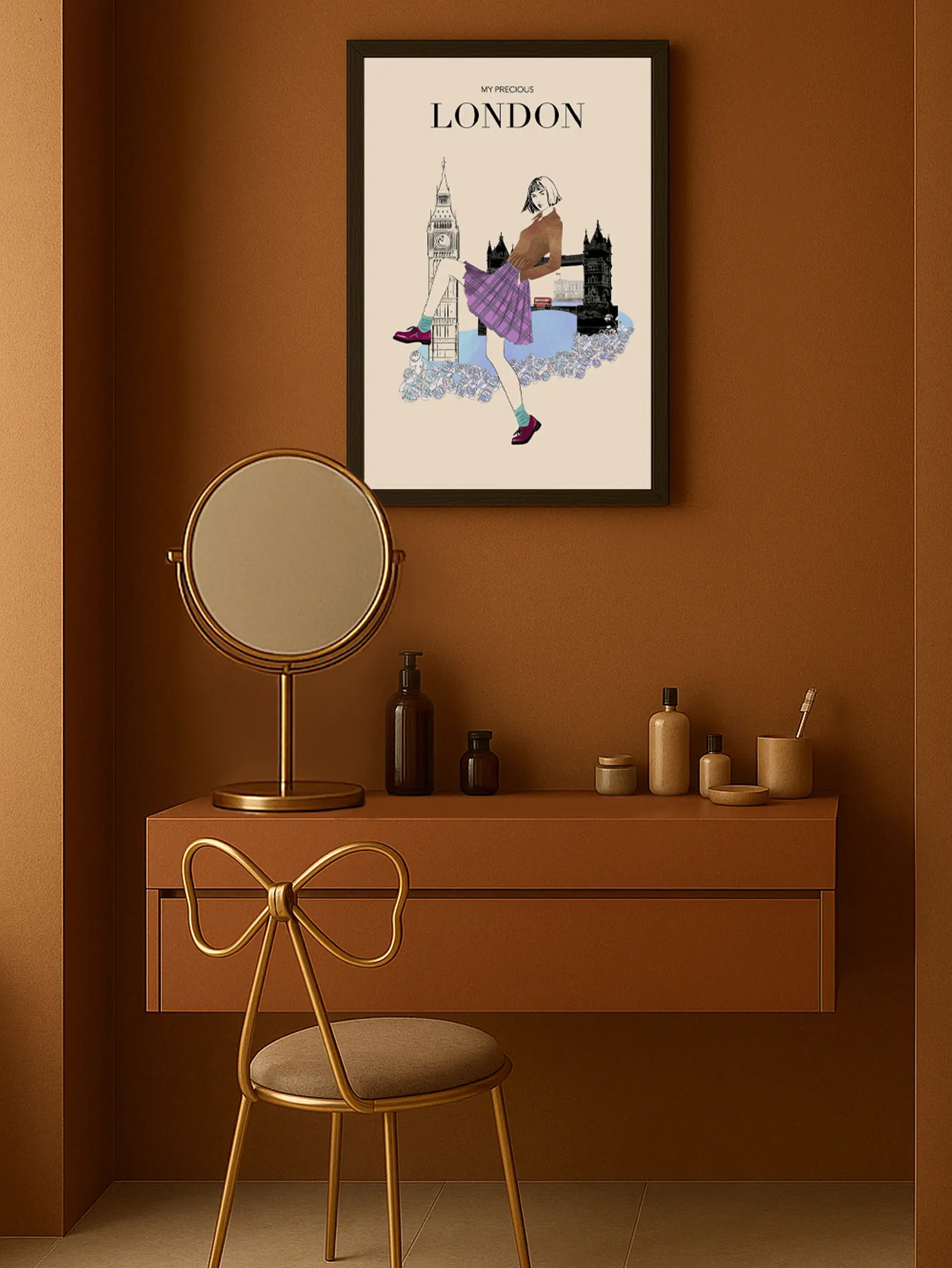 my precious london travel fashion and landmark poster by monica lind